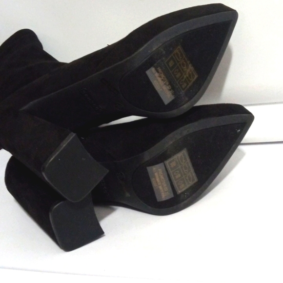 BAMBOO BLACK FAUX SUEDE PLATFORM STACK HEEL ANKLE BOOTS SIZE 7.5 NWT - Picture 7 of 7